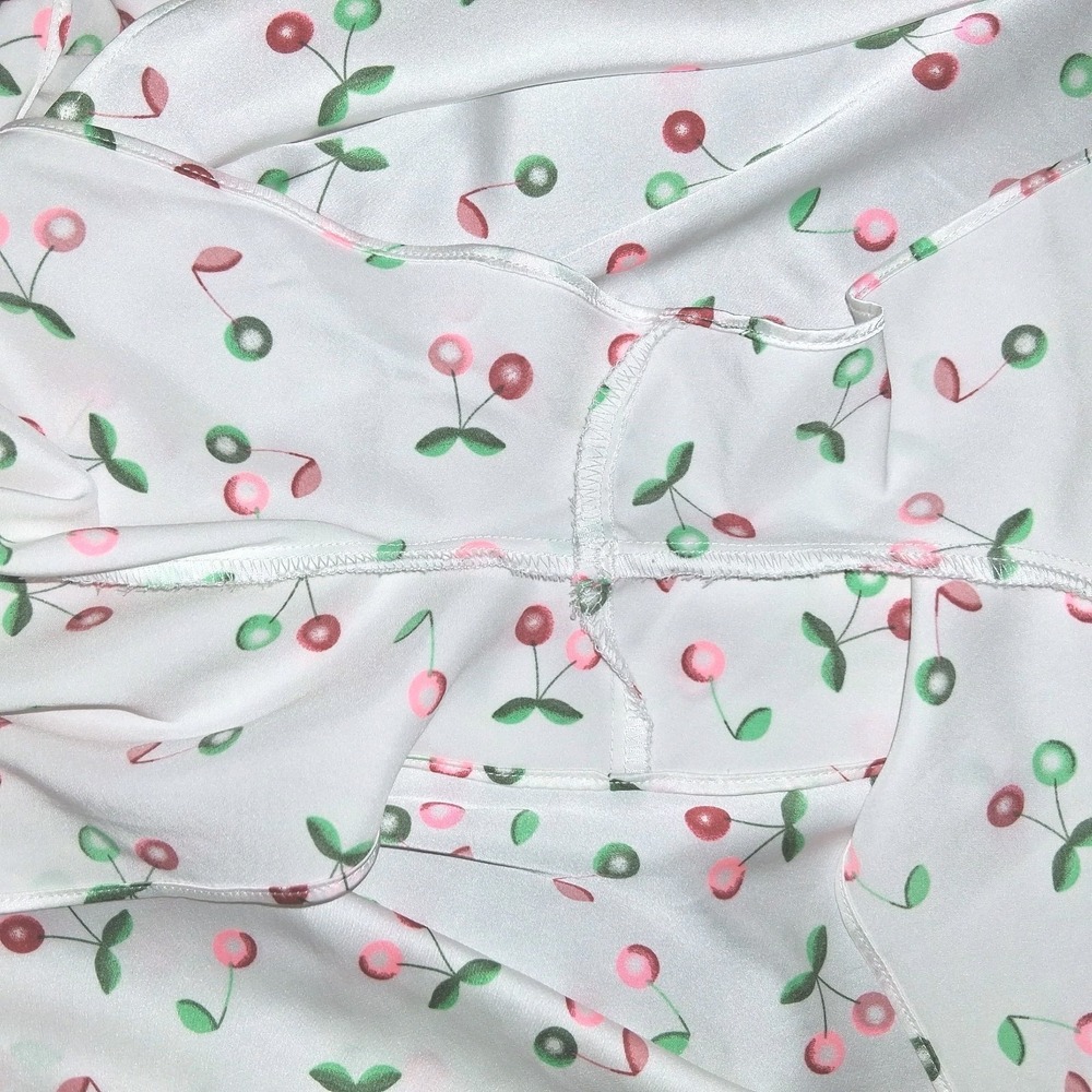 Colsie Womens Cami & Shorts Pajama Set Sleepwear Satin Cherry Print Size M - Picture 11 of 16